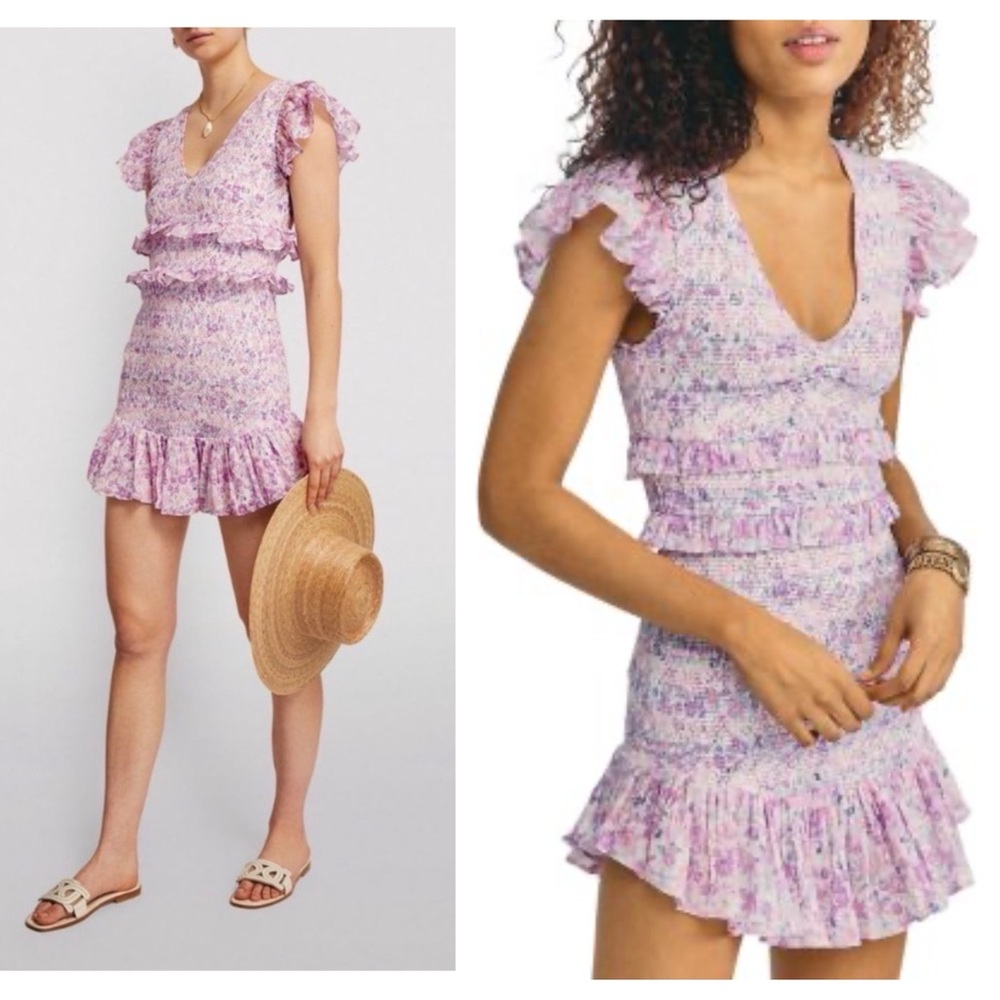 Loveshackfancy Sonora ruffle mini dress size Large NWOT